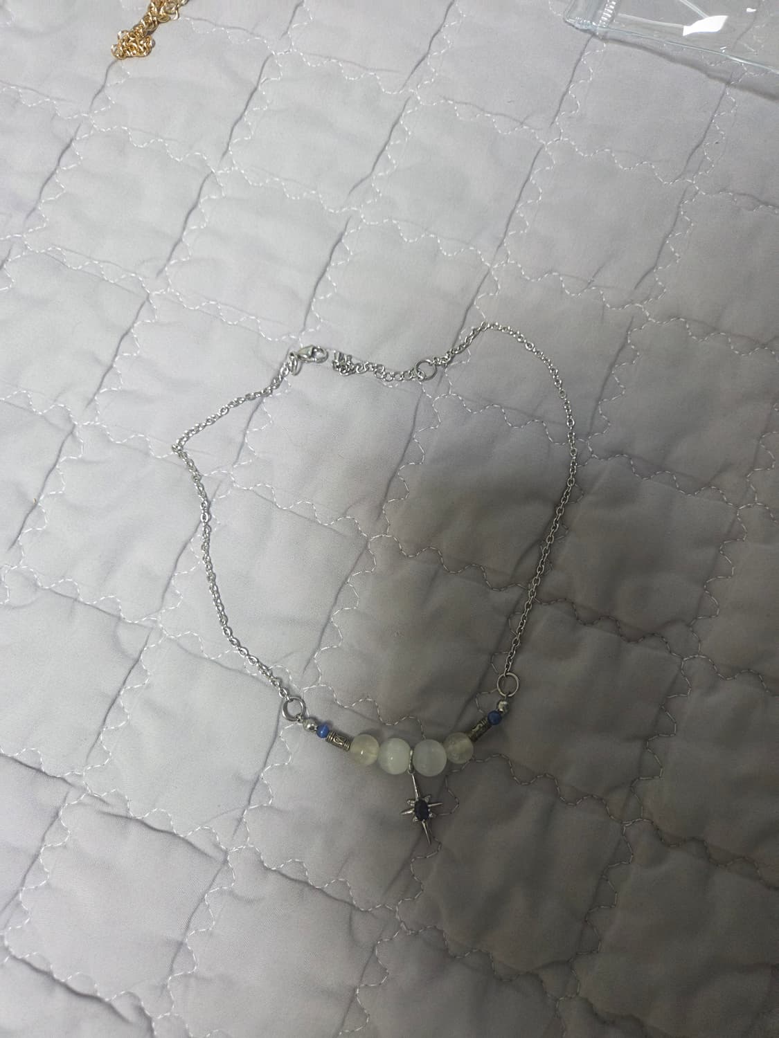 비즈 블루 실버 목걸이 상품이미지2