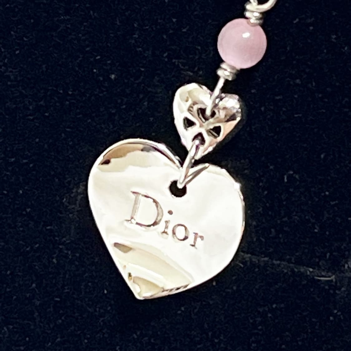 빈티지 ) dior 디올 비즈 하트참 목걸이 상품이미지5