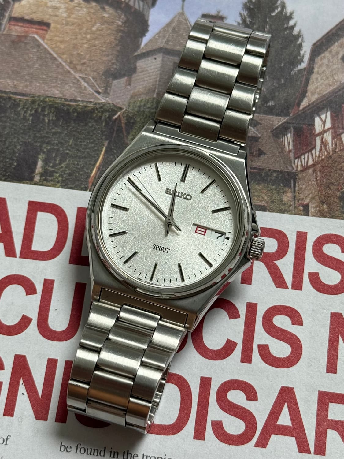 Seiko 세이코 SPRIT 쿼츠 데이 데이트 샌드 블라스트 상품이미지1
