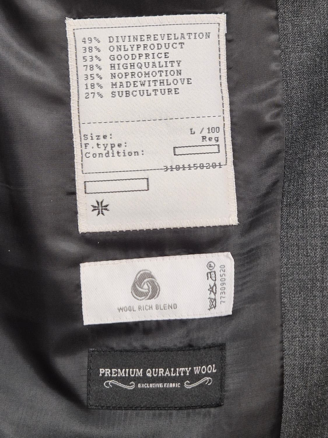 (L)토니웩 3버튼 싱글 블레이저 차콜 상품이미지4