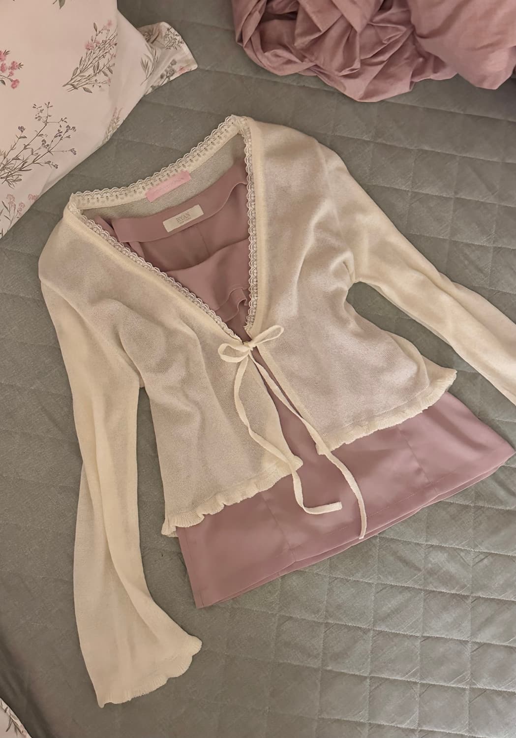 쉬폰 블라우스 가디건 코디 세트 페어리 상품이미지2