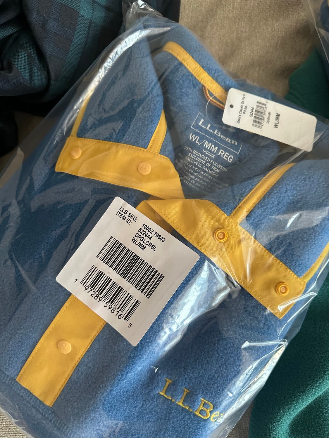 LL Bean 엘엘빈 플리스 후리스 풀오버 딥 블루 M사이즈 새상품 상품이미지4