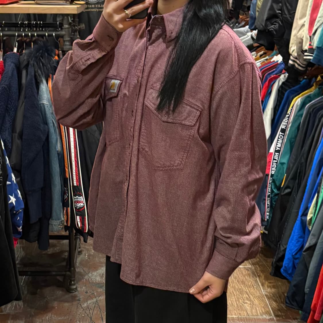 [HI] Carhartt 칼하트 투포켓 긴팔셔츠 레드 상품이미지3