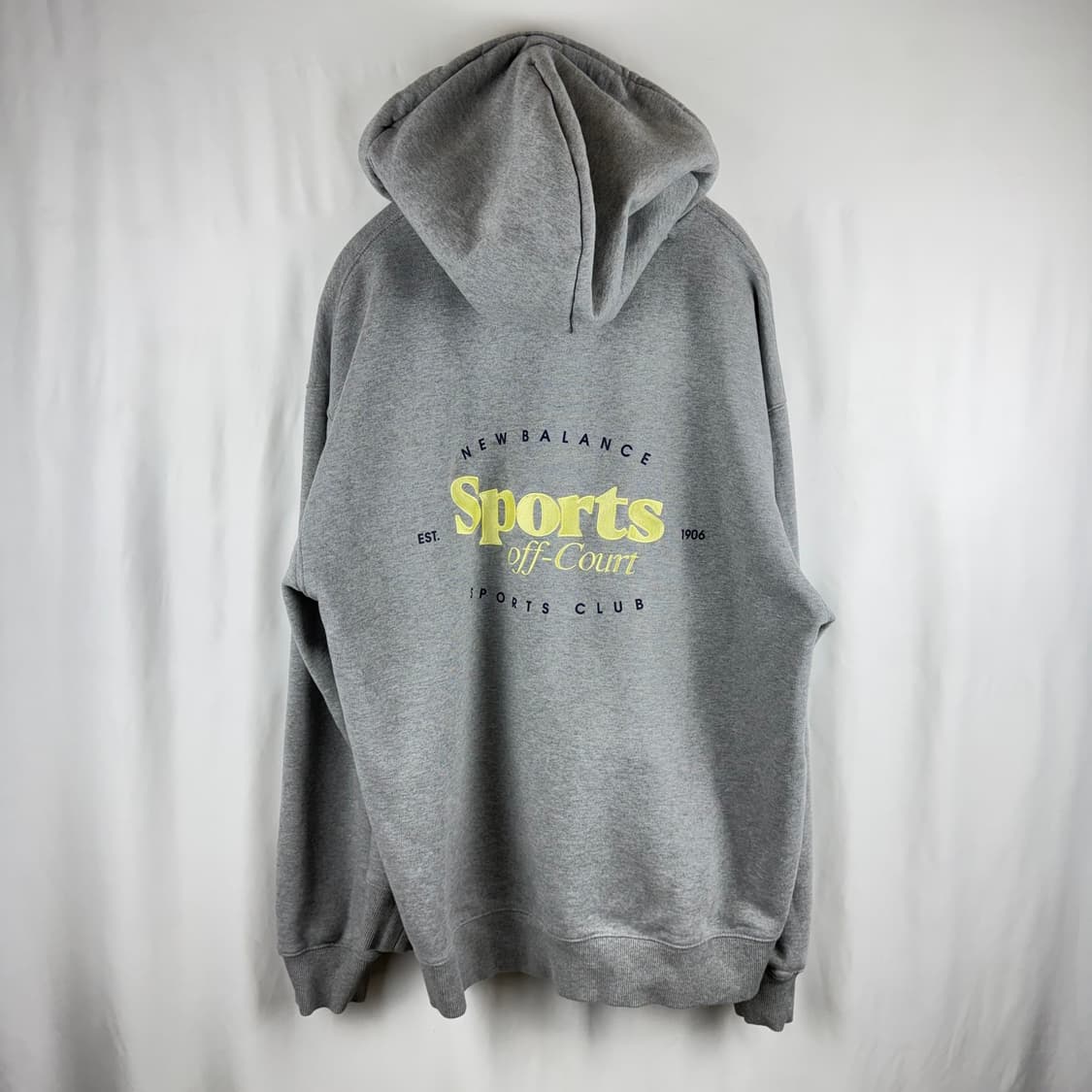 110) 뉴발란스 백로고 기모 후드 티 그레이 상품이미지6