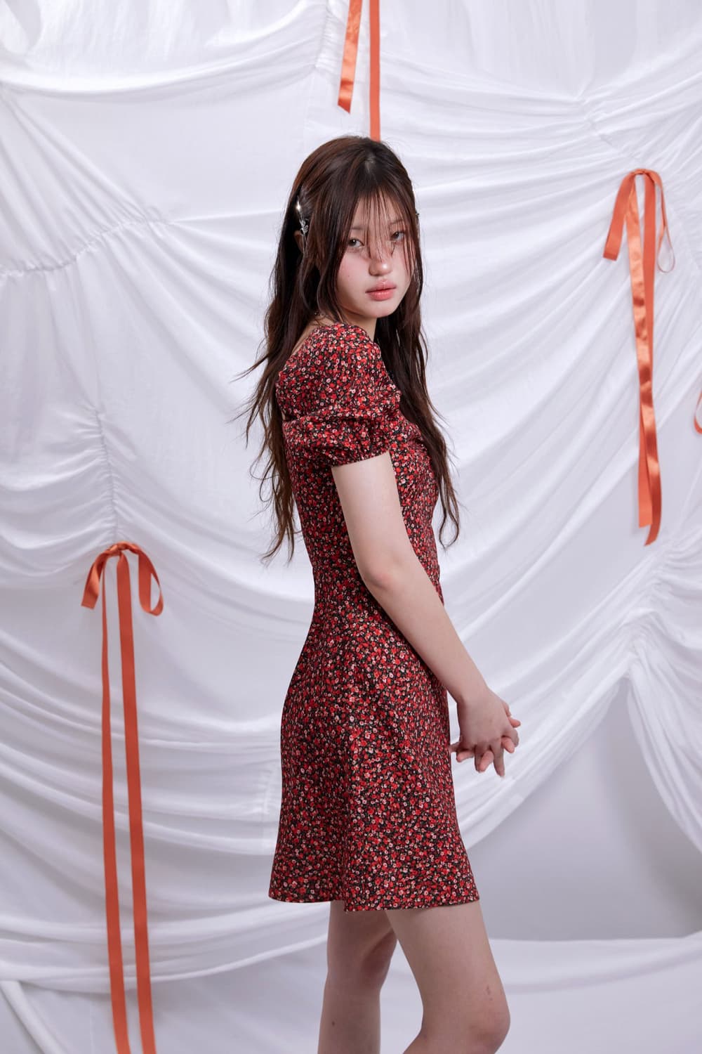 루루서울 Red Pansy Dress (Red) 상품이미지5