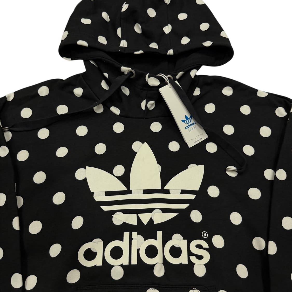 아디다스 파이어버드 모리걸 도트 땡땡이 스웻 후드티 블랙 XS 상품이미지2