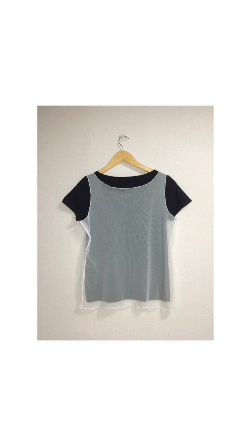 빈티지 메쉬 레이어드 반팔 티셔츠 상품이미지4