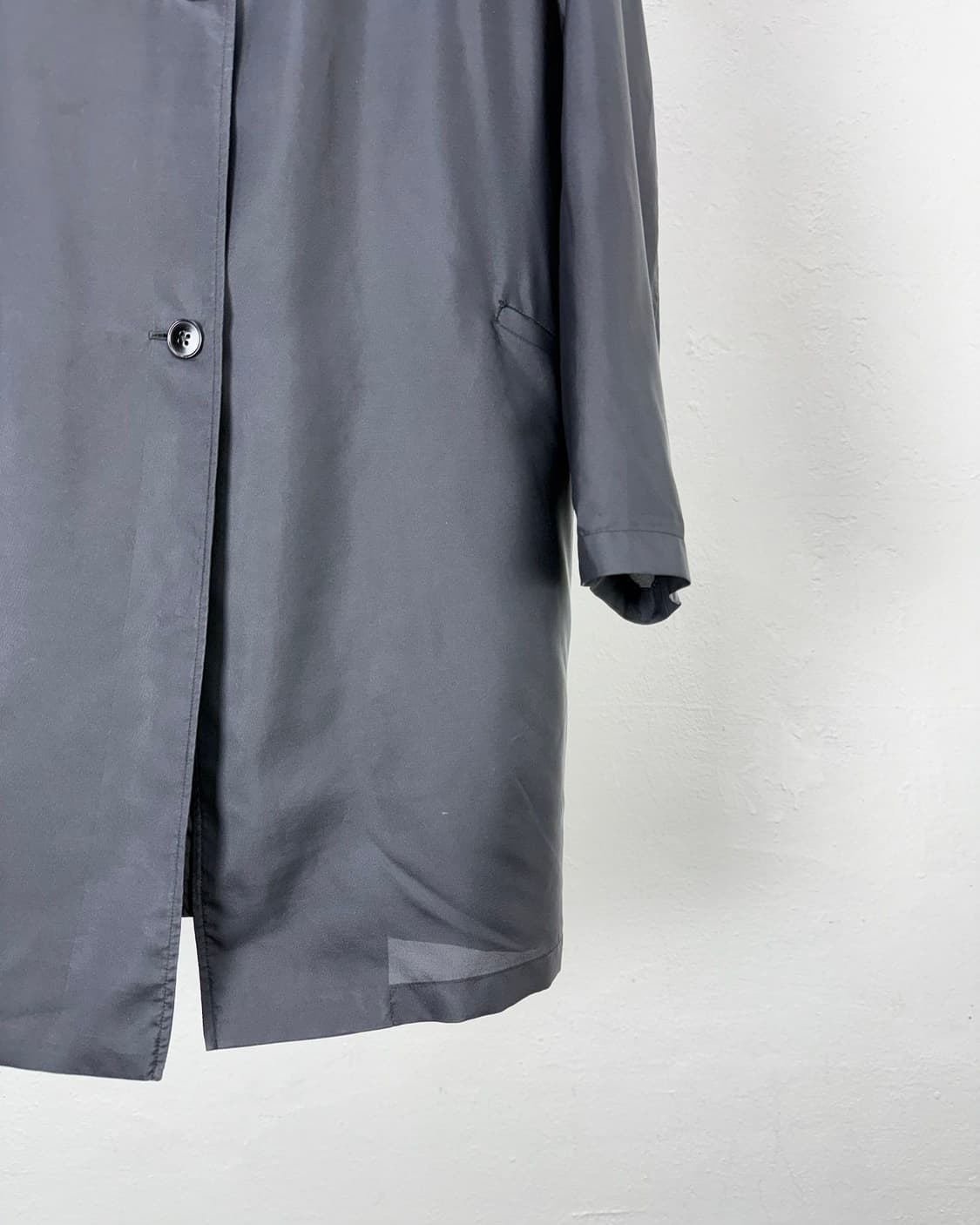 질샌더 블랙 리넨 싱글 브레스티드 버튼 맥 자켓 상품이미지5