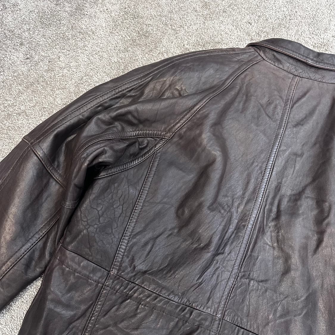 빈티지 브라운 양가죽 사파리 코트 자켓L 상품이미지7