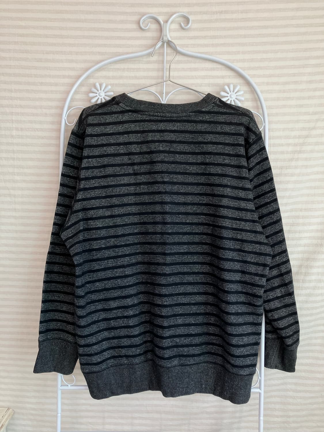 빈티지 딥 그레이 스트라이프 맨투맨 y2k 스트릿 갸루 펑키 일본빈티지 상품이미지2