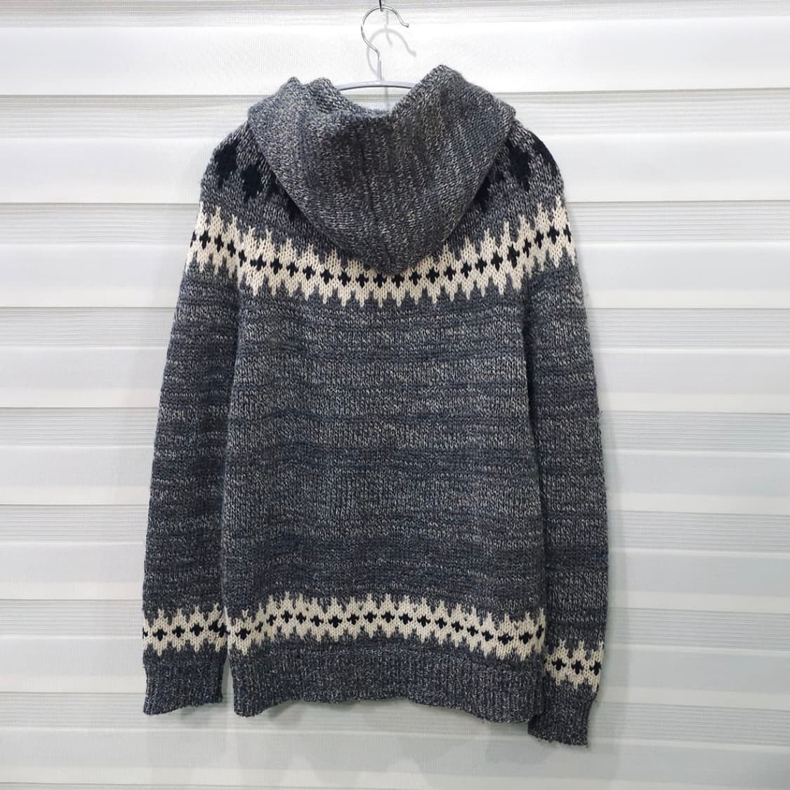 일본 gim 핸드메이드 투웨이 후드집업 니트 M 상품이미지5