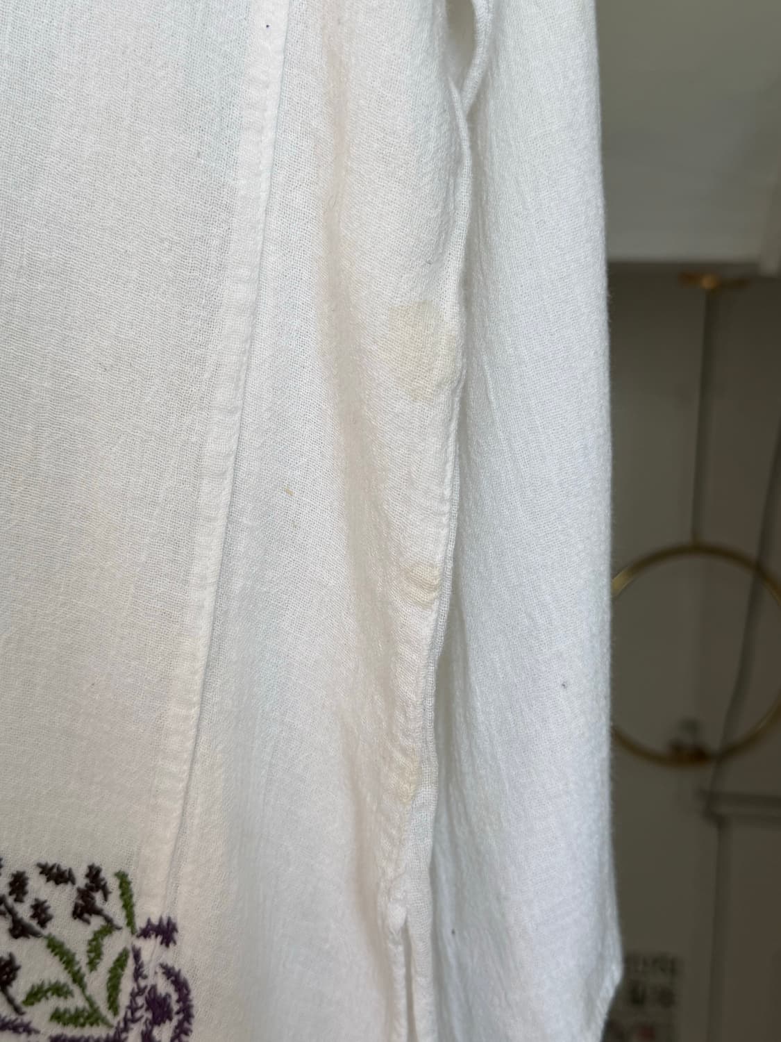 에스닉 자수 롱 거즈 하프 슬리브 상품이미지8