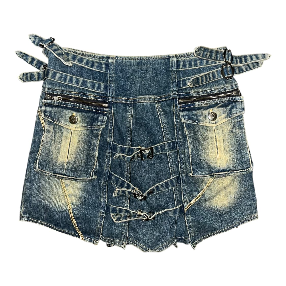 OZZ ON 오즈온 자수 데님 랩스커트 y2k펑크갸루 상품이미지3