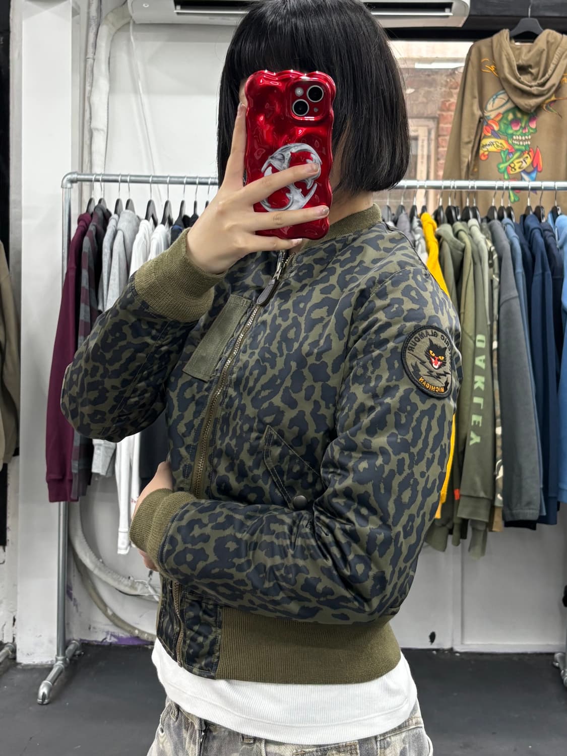 히스테릭 글래머 레오파드 MA-1 자켓 상품이미지4