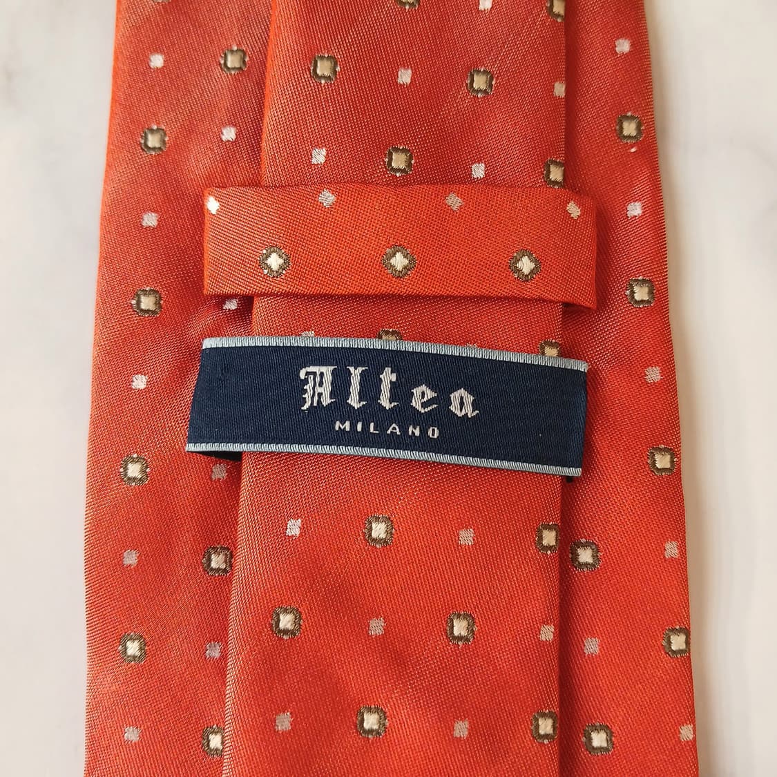 알테아 실크 오렌지 패턴 넥타이 9.2cm A등급 A19253
 상품이미지5