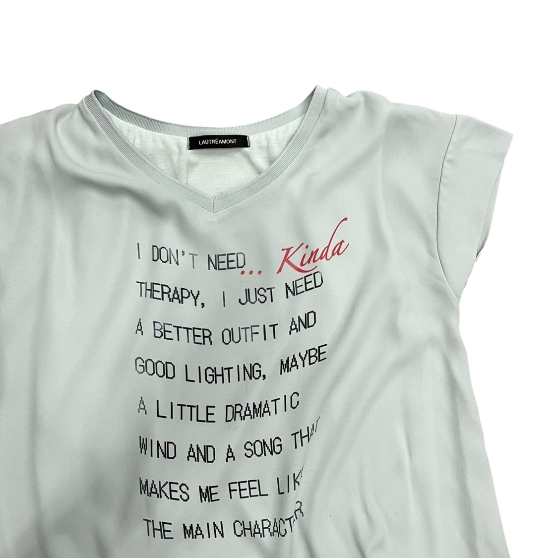 Mint Lettering Loose Short Sleeve Blouse 상품이미지4