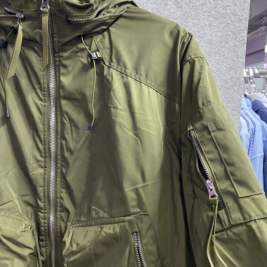 빈티지 투웨이 카키 후드 항공 점퍼 B3865 상품이미지3