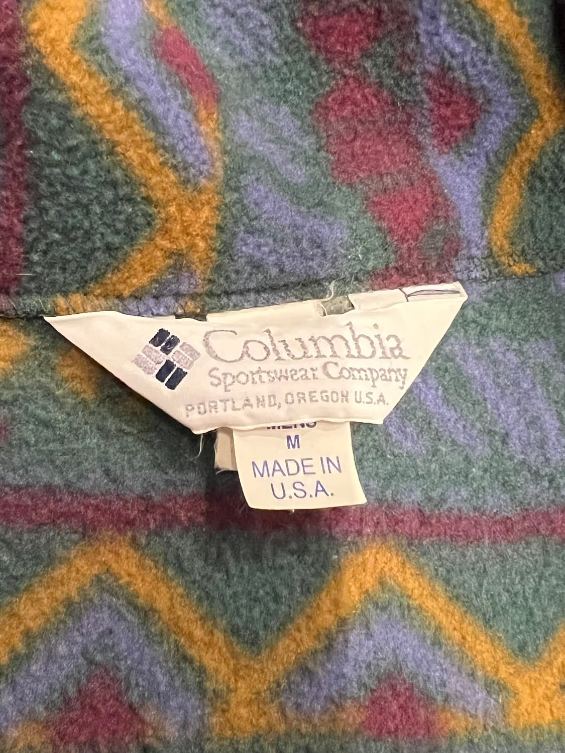 90's [M] 올드 콜롬비아 빈티지 아즈텍 플리스 자켓 USA 상품이미지9