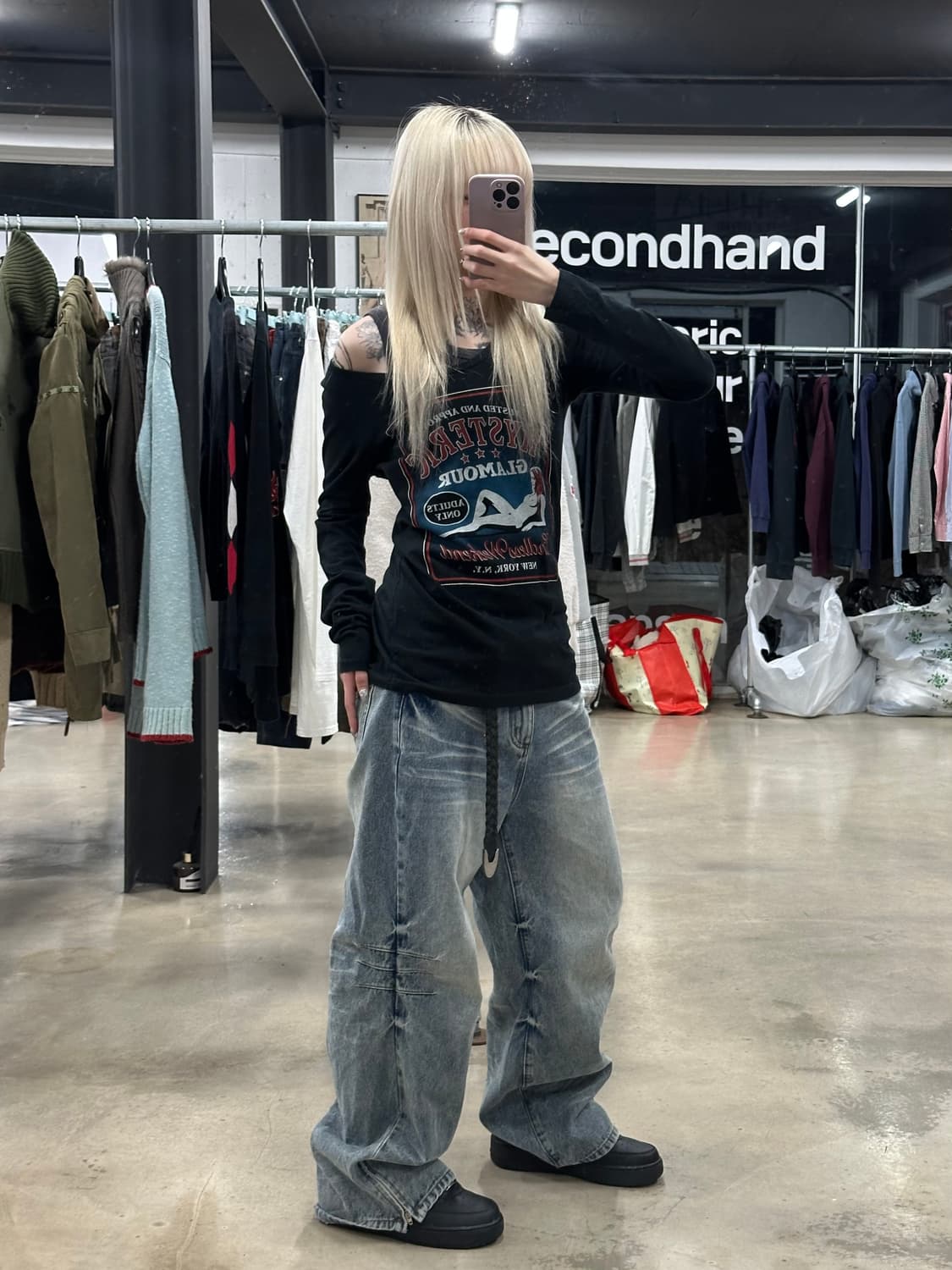 히스테릭 글래머 빈티지 킨키 뉴옥 걸 롱슬리브 긴팔티 상품이미지4