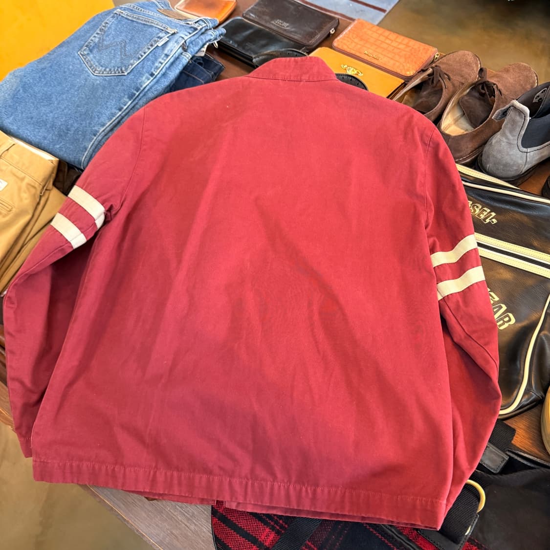 던힐  포르투갈 생산 버건디 람포 지퍼 사양 라이더 자켓 상품이미지4