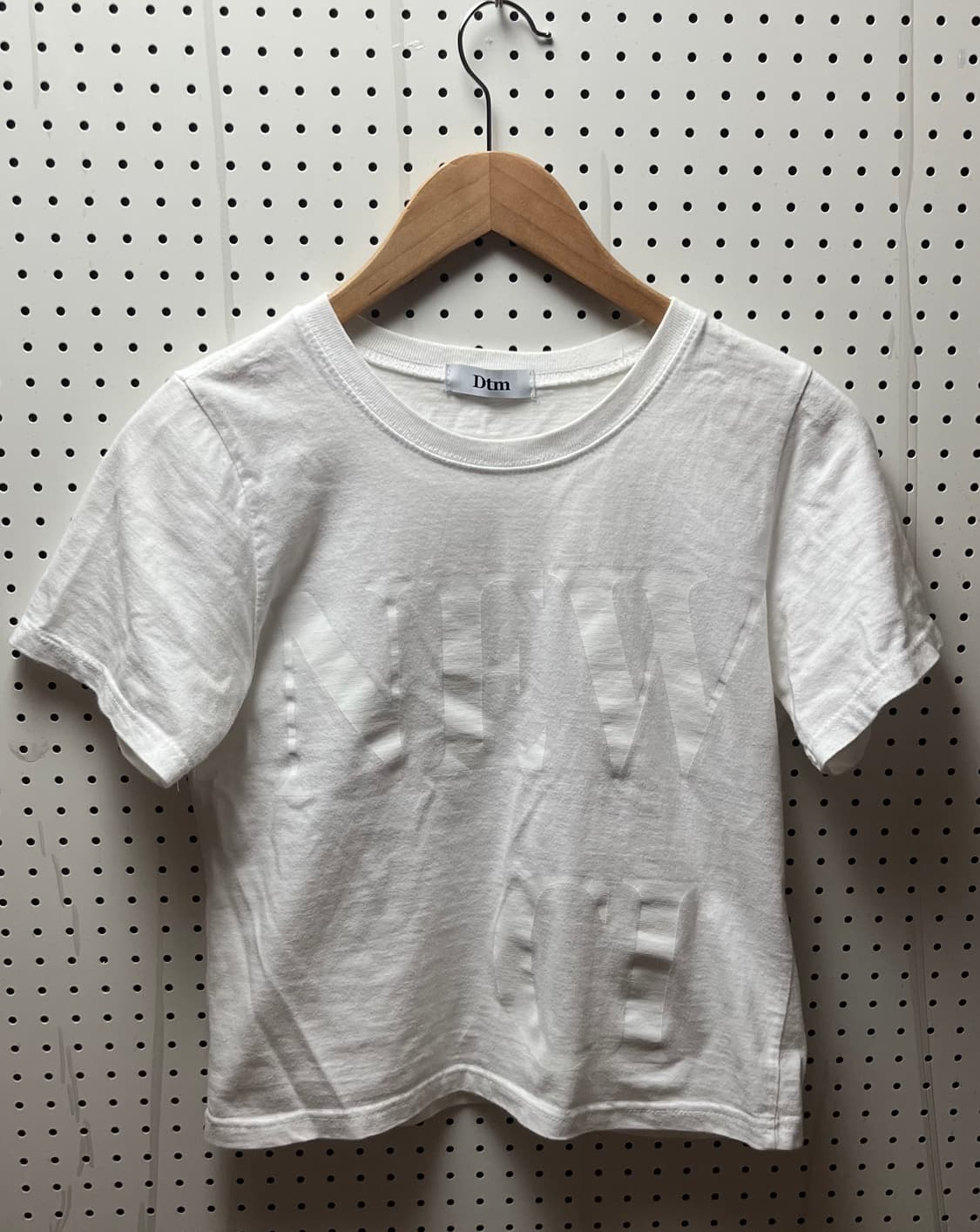 흰색 세미크롭 반팔(들) 상품이미지1