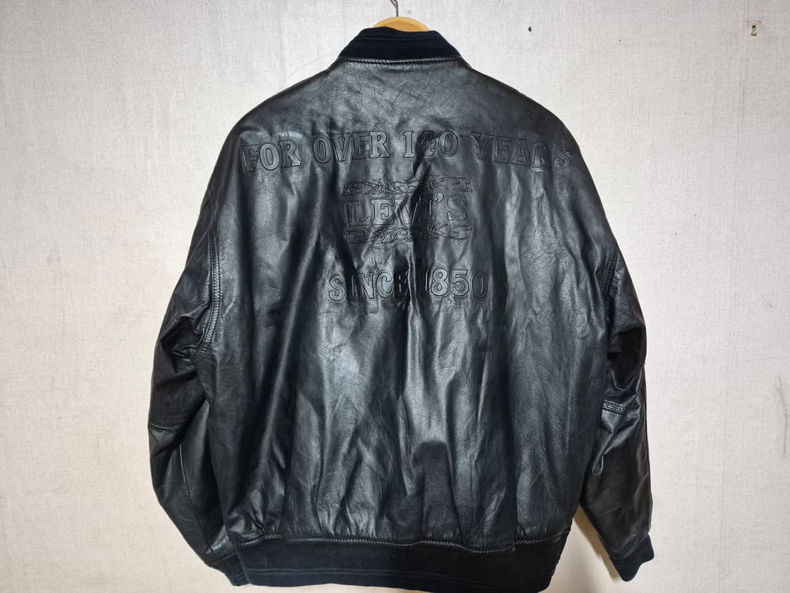 LEVIS 리바이스 레트로 블랙 가죽 리버스블 봄버 상품이미지2