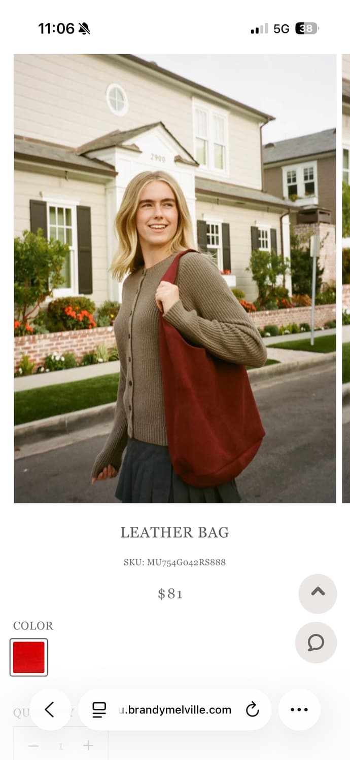 브랜디 멜빌 레더 스웨이트 가방 버건디 레드 상품이미지3