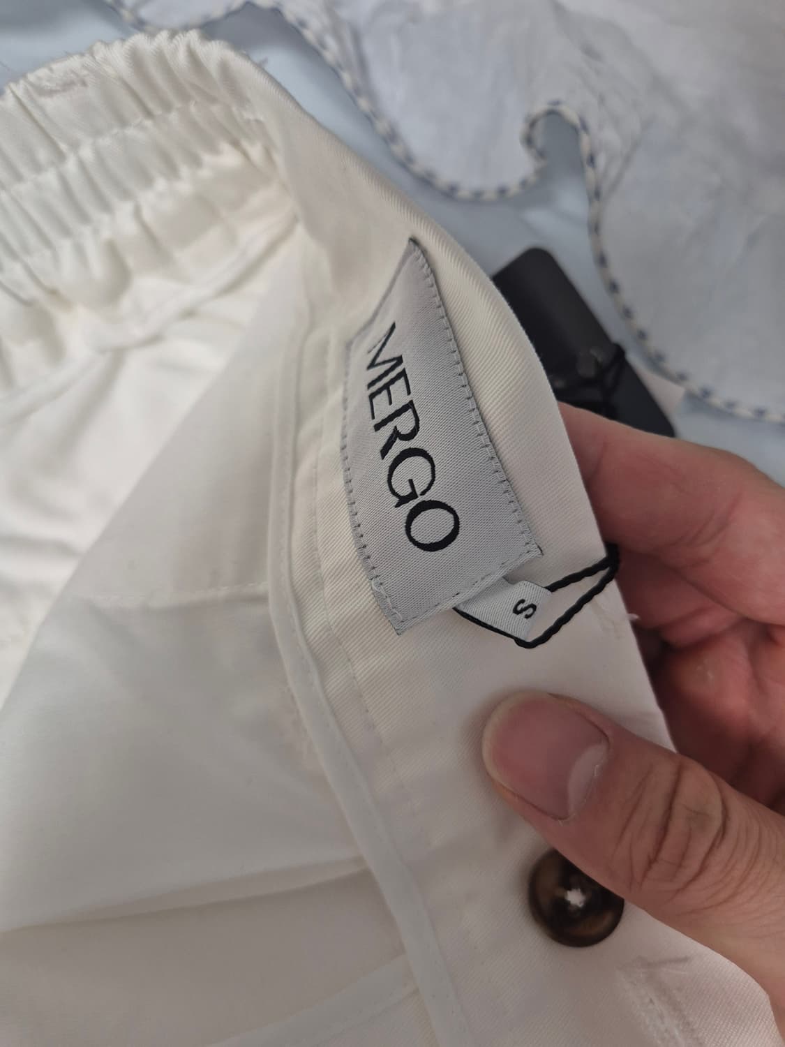 메르고 원턱 와이드 팬츠 아이보리 S (새상품) 상품이미지4