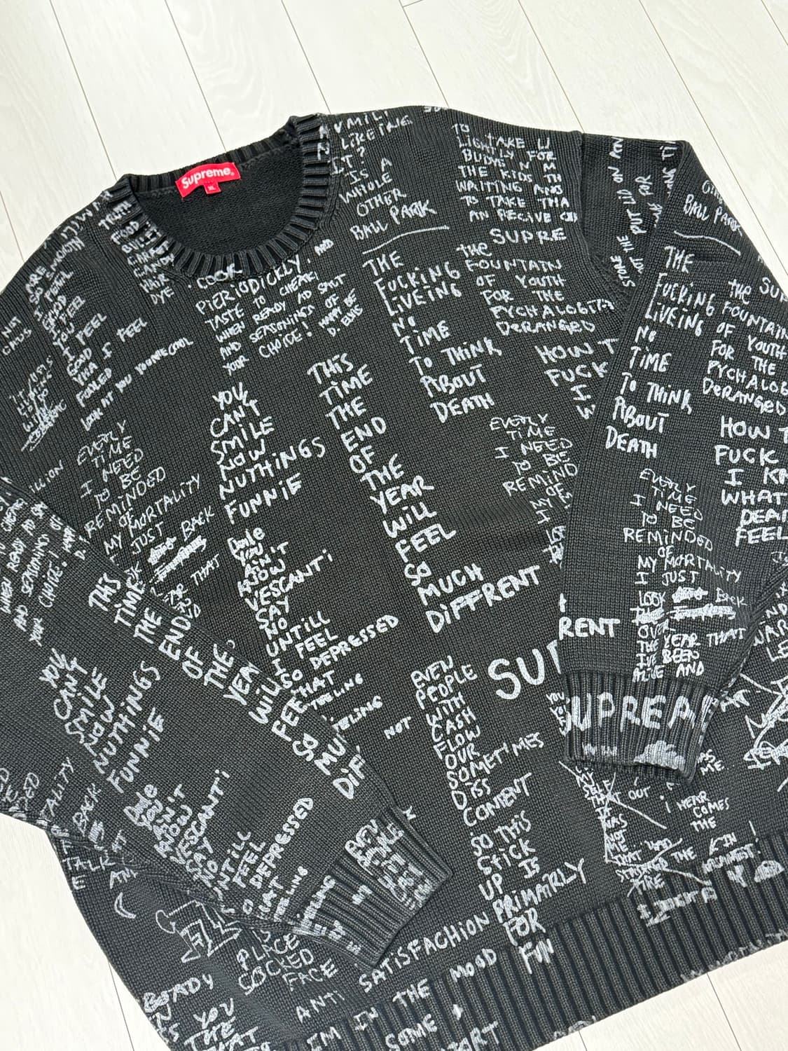 (XL)Supreme Gonz Poems Sweater Black 상품이미지4