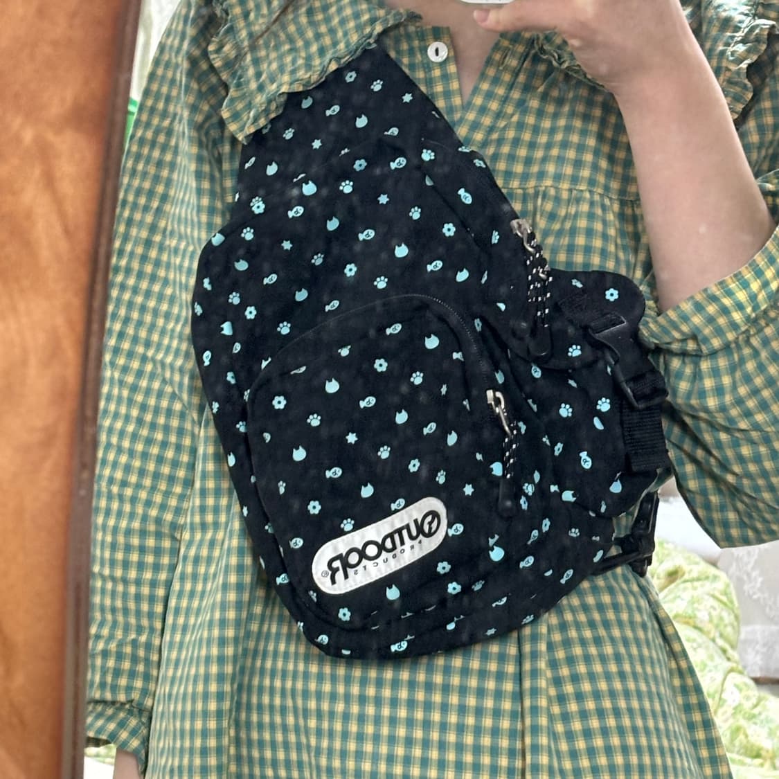 아웃도어 프로덕트 고양이 도트 슬링백 크로스백 일본 빈티지 하구미 가방 상품이미지6