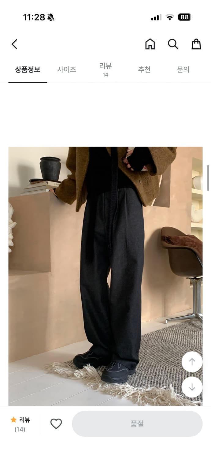 코튼 슬랙스 기모 m 상품이미지3