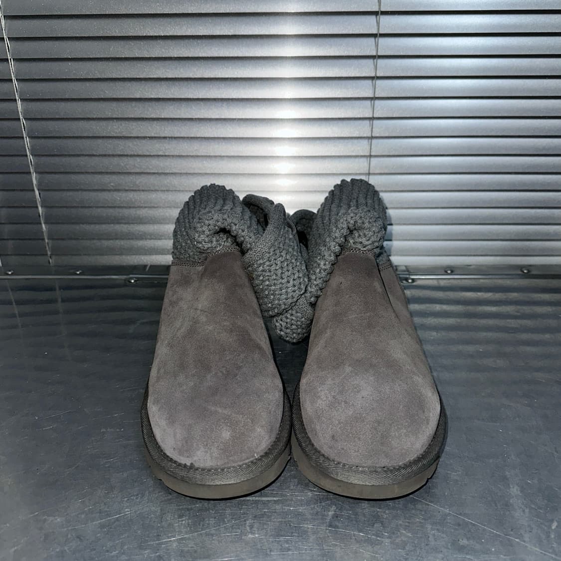 00s 그레이 니트 & 스웨이드 숏 어그 부츠 상품이미지5