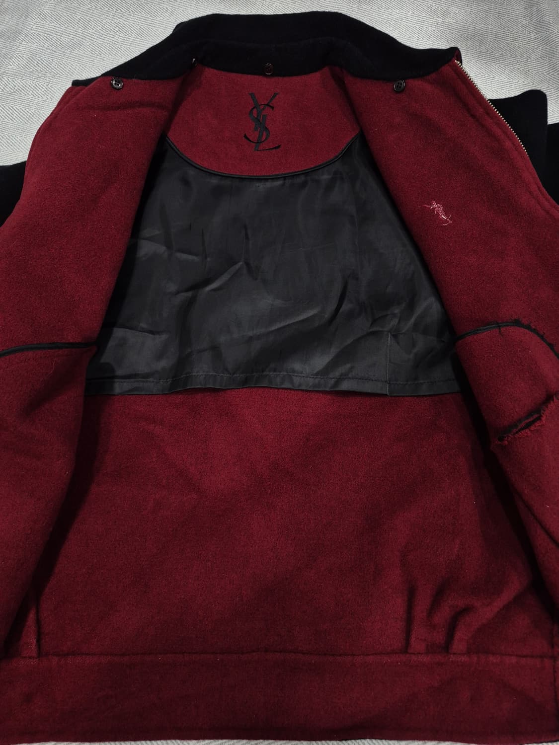 입생로랑 모직 블루종 집업 자켓 남성 95사이즈 (블랙) 상품이미지5