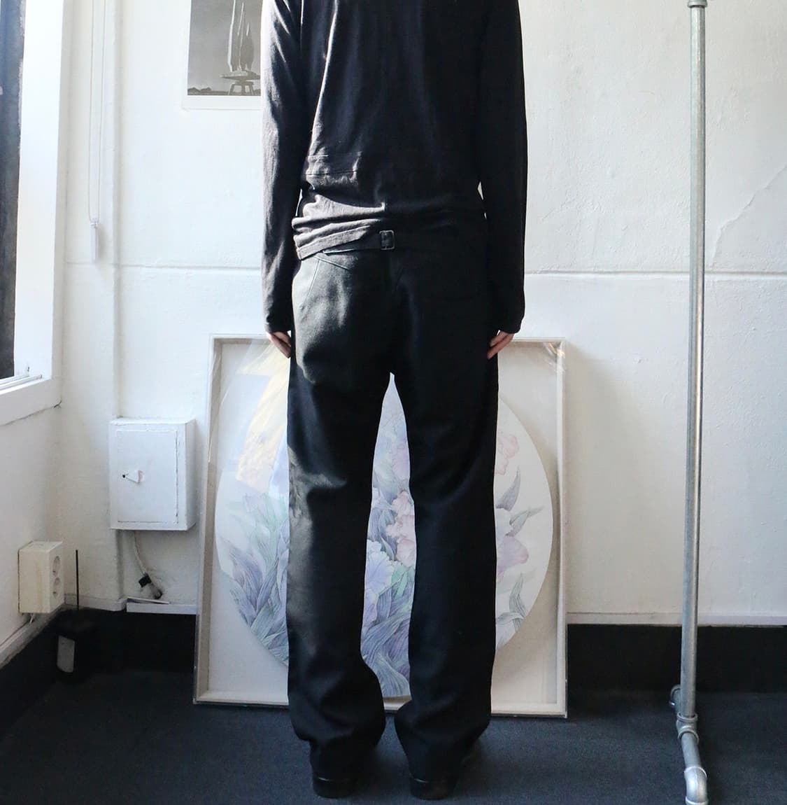 준야 와타나베 맨 블랙 신치백 울 팬츠 상품이미지2