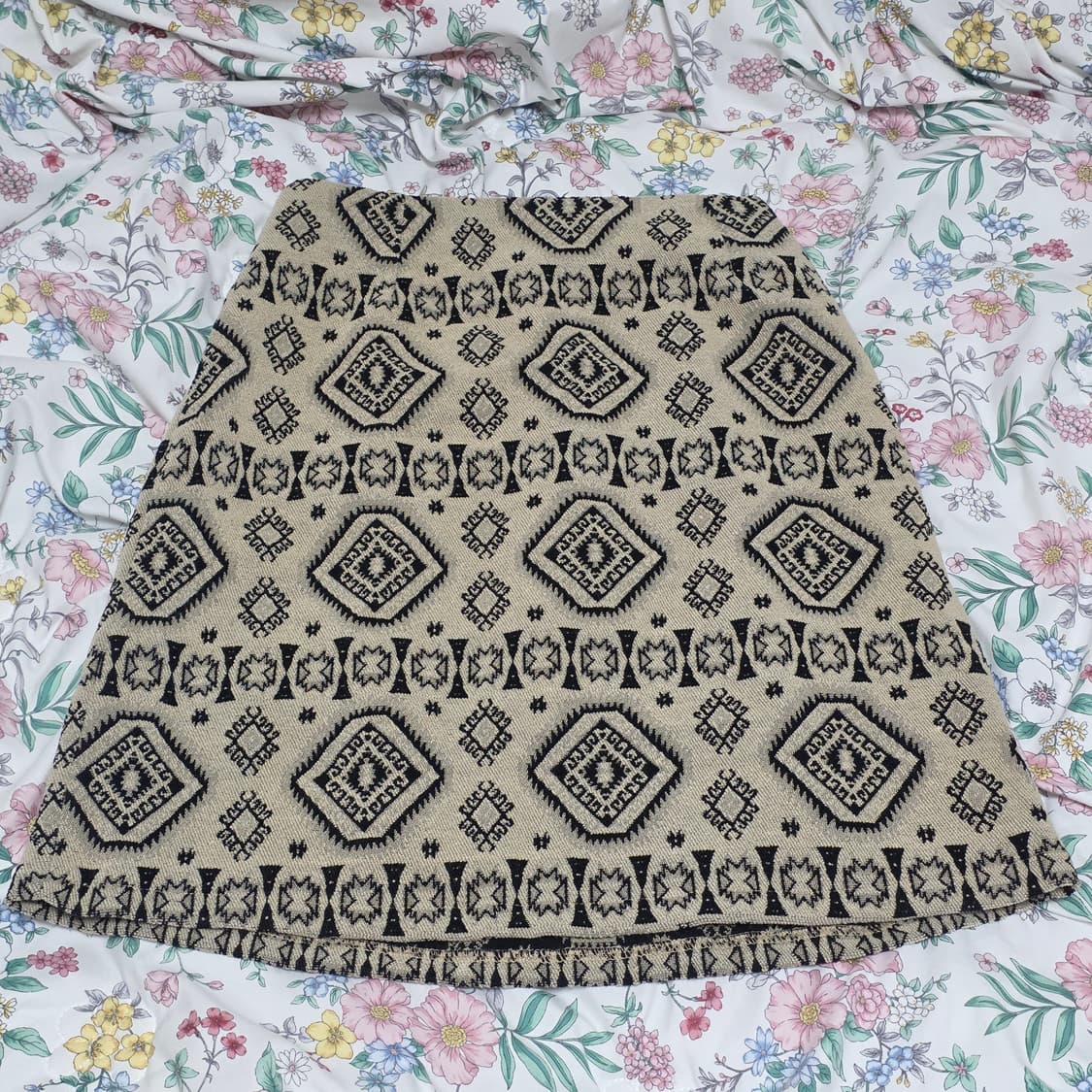 일본빈티지)아오이유우 모리걸st 보헤미안 앤틱 페이즐리 겨울 미니스커트 상품이미지1