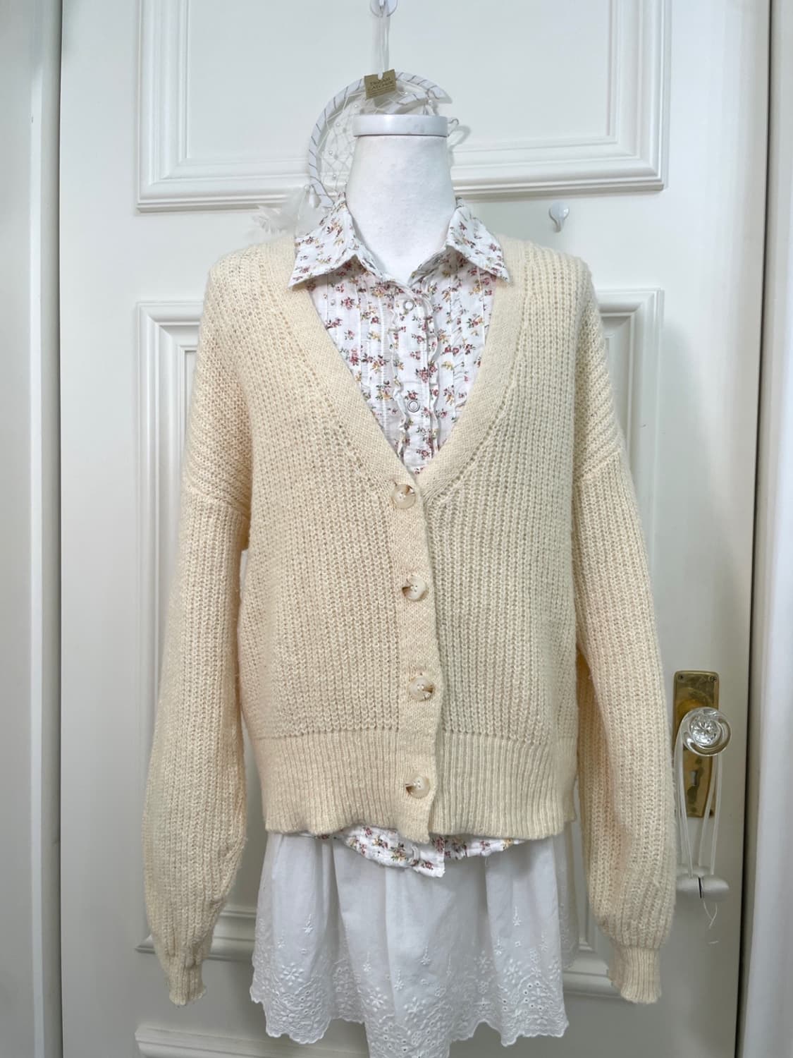 SM2 butter cream basic waffle cardigan 상품이미지1