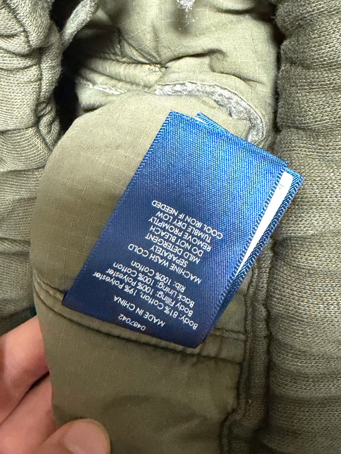 레어 2000s 빈티지 폴로 카키 워싱 패딩 상품이미지4