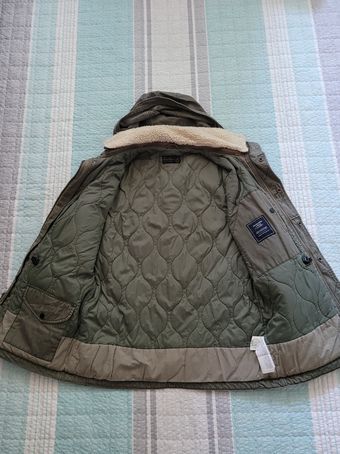 아베크롬비 신형 밀리터리 유틸리티 누빔야상자켓 M 105사이즈 상품이미지7