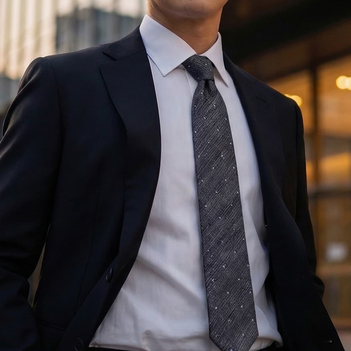 지오지아 다크그레이 패턴 넥타이 7.5cm A+등급 K2223
 상품이미지1