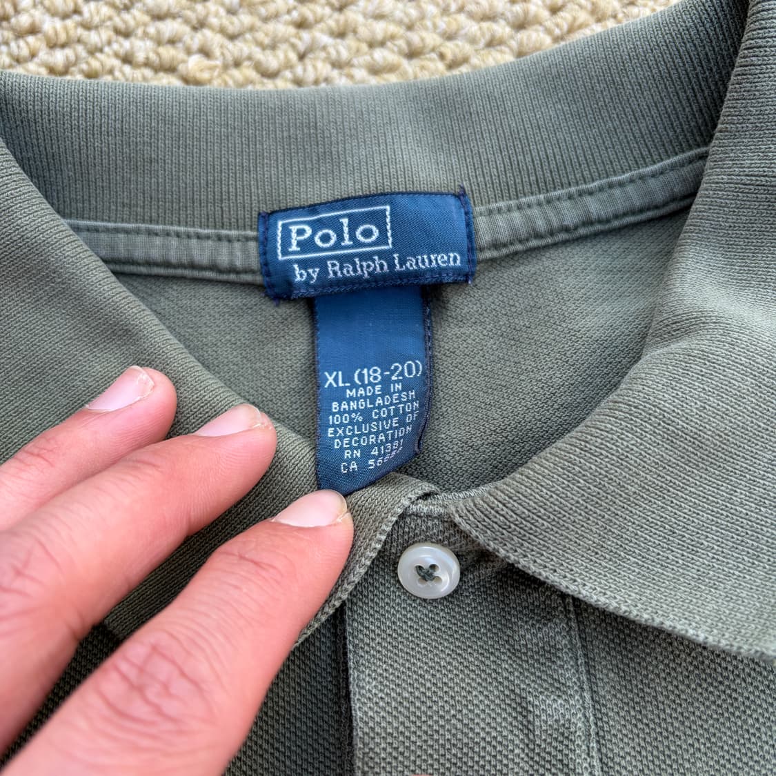 폴로 랄프로렌 올리브 카키 PK 카라 반팔 티셔츠 상품이미지4