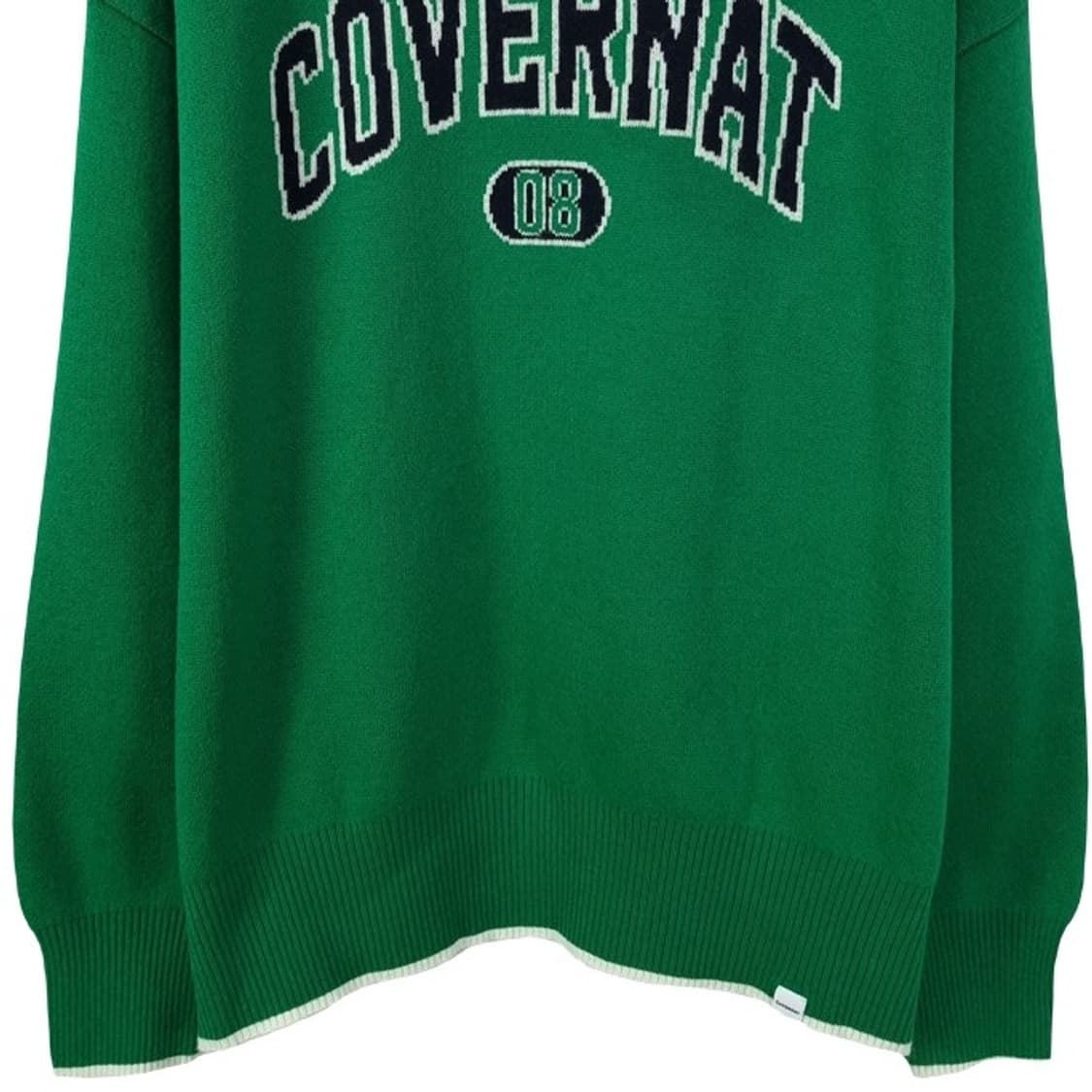 [커버낫] 빅로고 아치로고 오버핏 니트 그린 M18466 상품이미지5