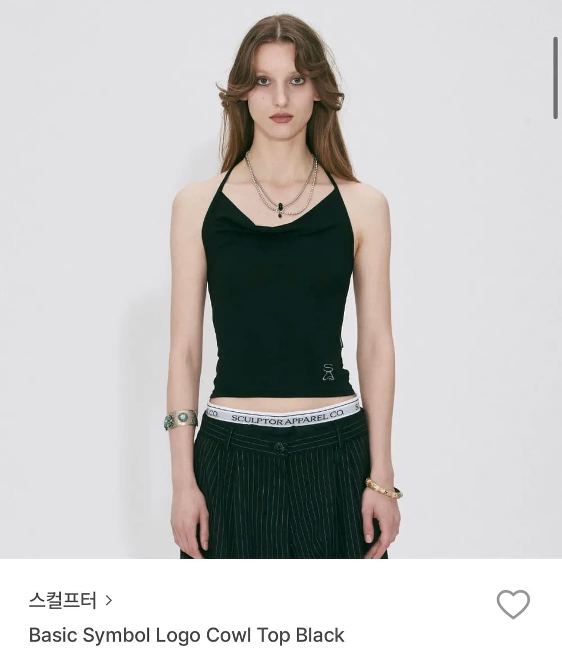 스컬프터) Basic Symbol Logo Cowl Top BK M 상품이미지1