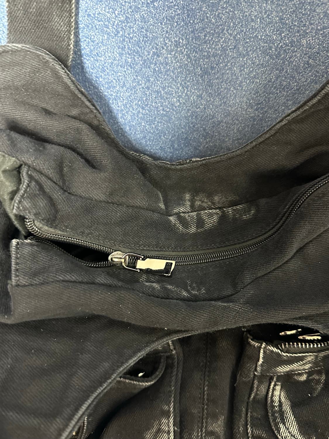 JPN 데님 워싱 토트백 레이스업 빈티지 고스 펑크 하라주쿠 Y2K 상품이미지3