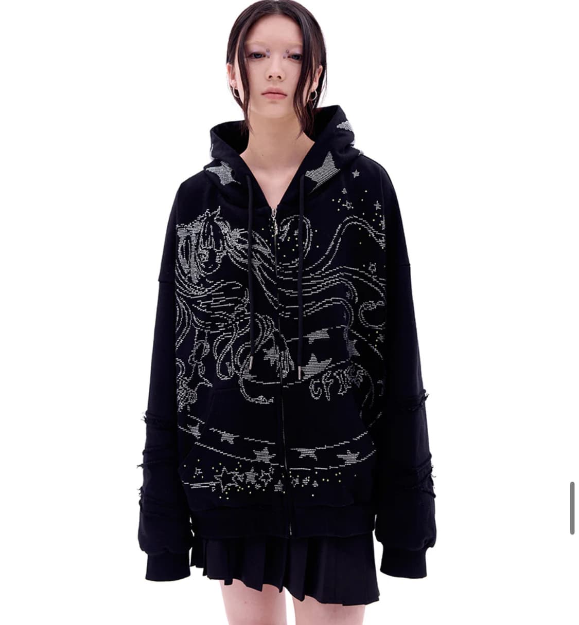 씨피어스 cfierce 스네이크걸 집업 후디 블랙 M사이즈 상품이미지1