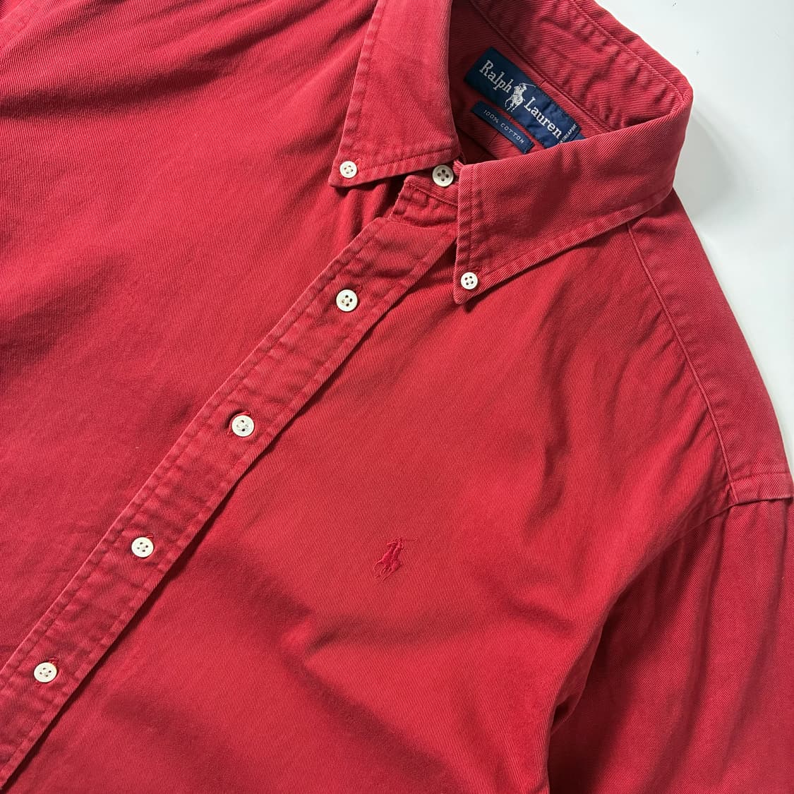 Polo  폴로 랄프로렌 자수 코튼 레드 솔리드 셔츠  상품이미지2