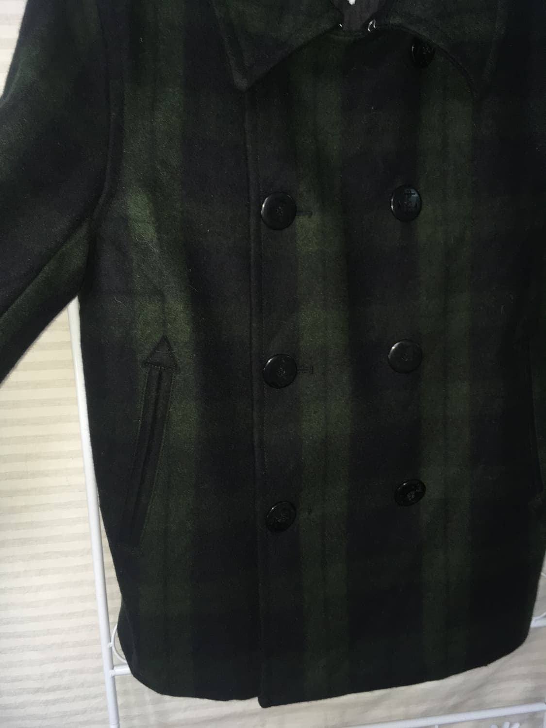 일본빈티지 유니온블루트랩스 그린 체크 울자켓 상품이미지3