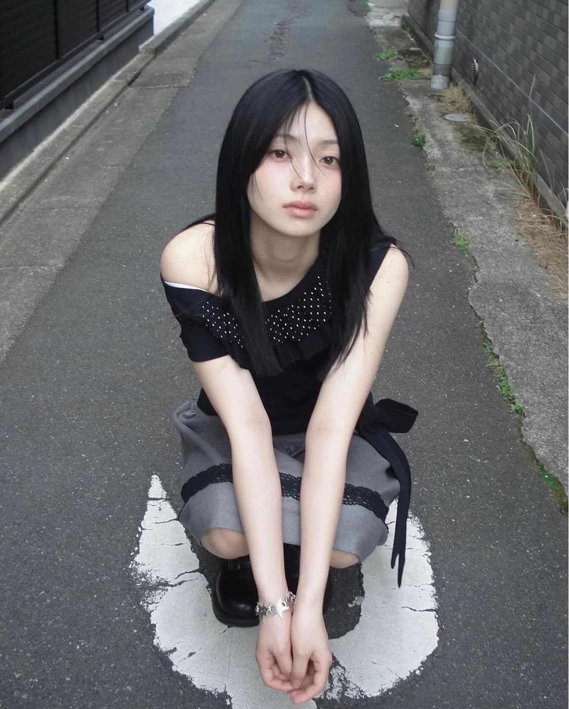 chemehc FRILL TIE TEE 체메씨 프릴 타이 티 도트 상품이미지3