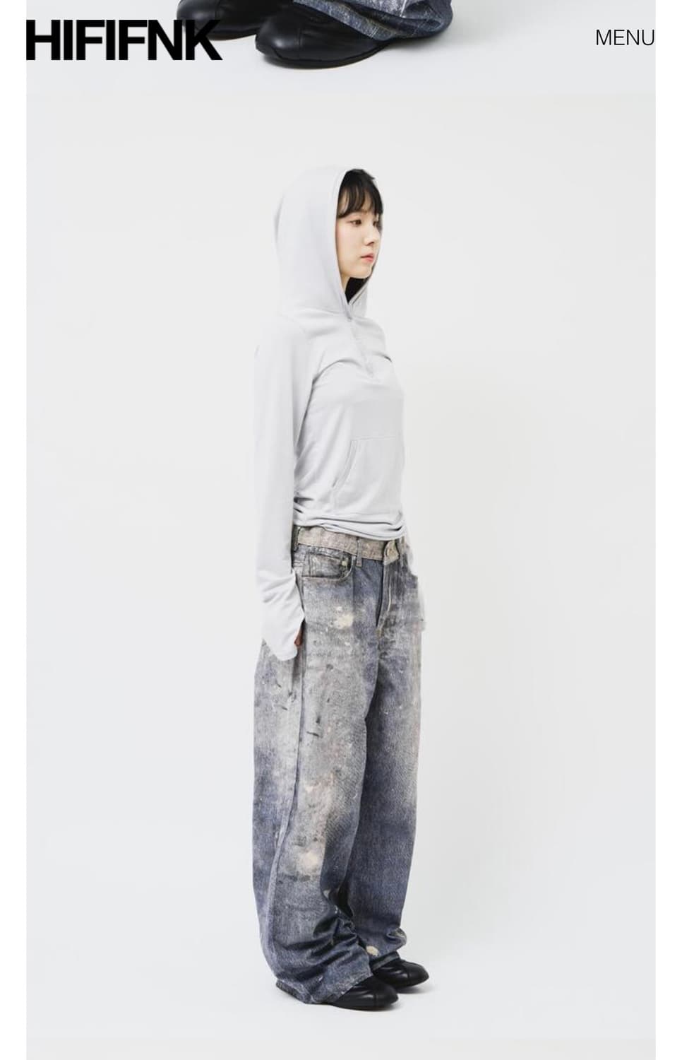 하이파이펑크 디지털 와이드 데님 S사이즈 상품이미지6