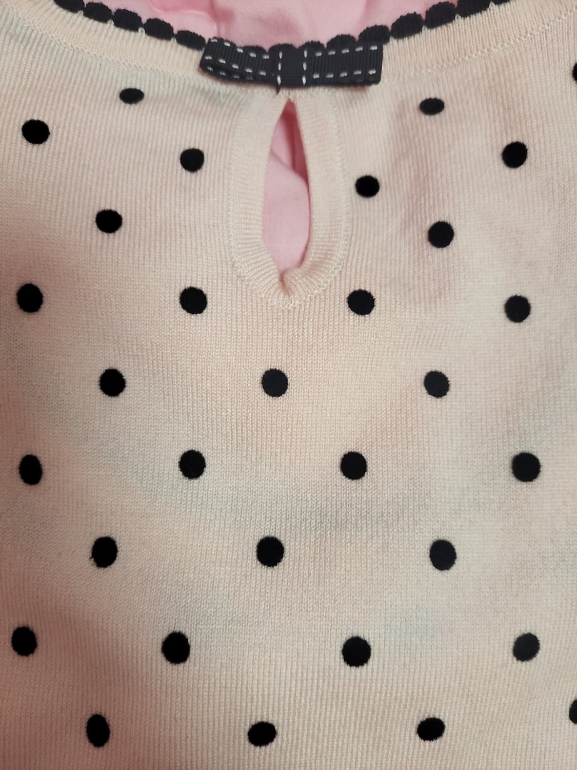 급처상태최상!INGNI잉그니 핑크 도트 리본 반팔 공주니트티 리즈리사st 상품이미지4