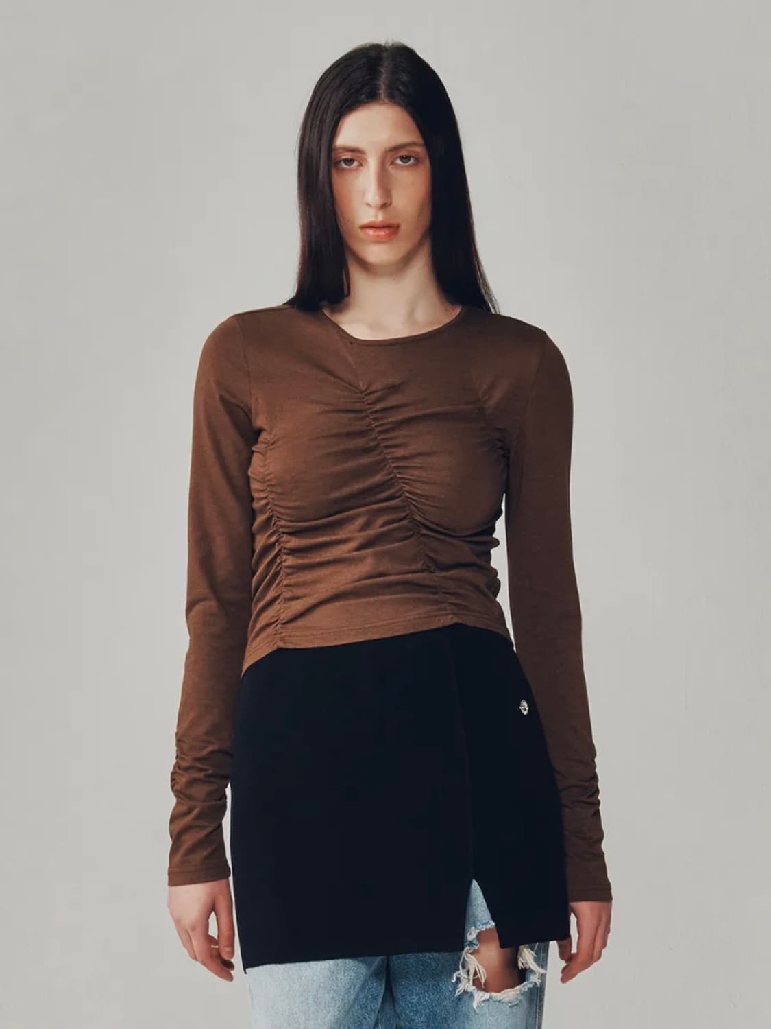 커렌트 SHIRRING DETAIL TEE 상품이미지1